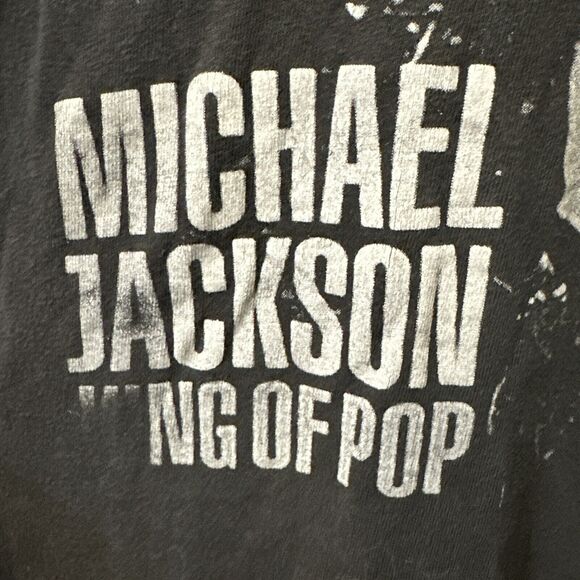 Mens Size 2XL - Michael Jackson Big Graphic “King Of Pop” Black Tee T-Shirt RARE - Picture 3 of 7